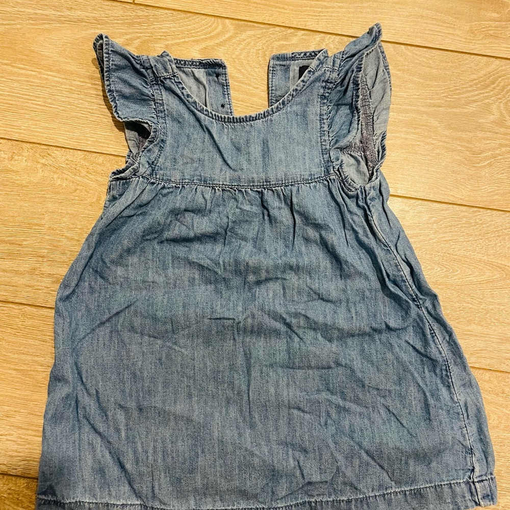 BabyGap denim ruffle dress 2 years